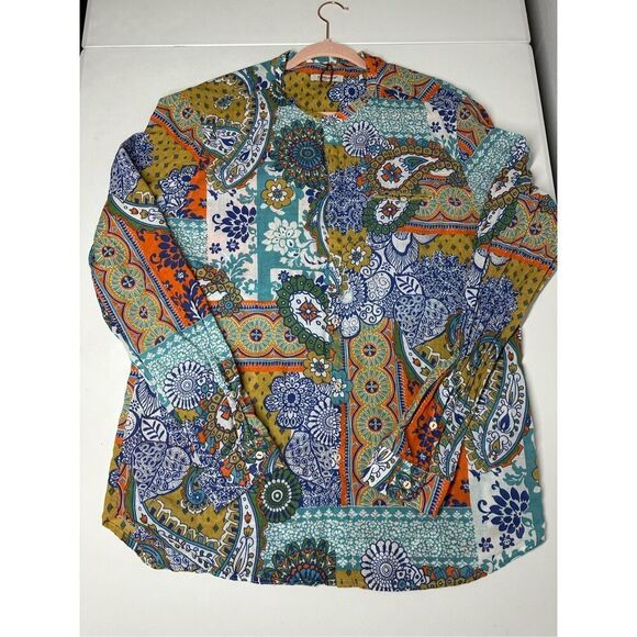 ALTATENSIONE Men's Paysley Button Down Shirt Long Sleeve Cotton Sz M *See Notes - Picture 5 of 9